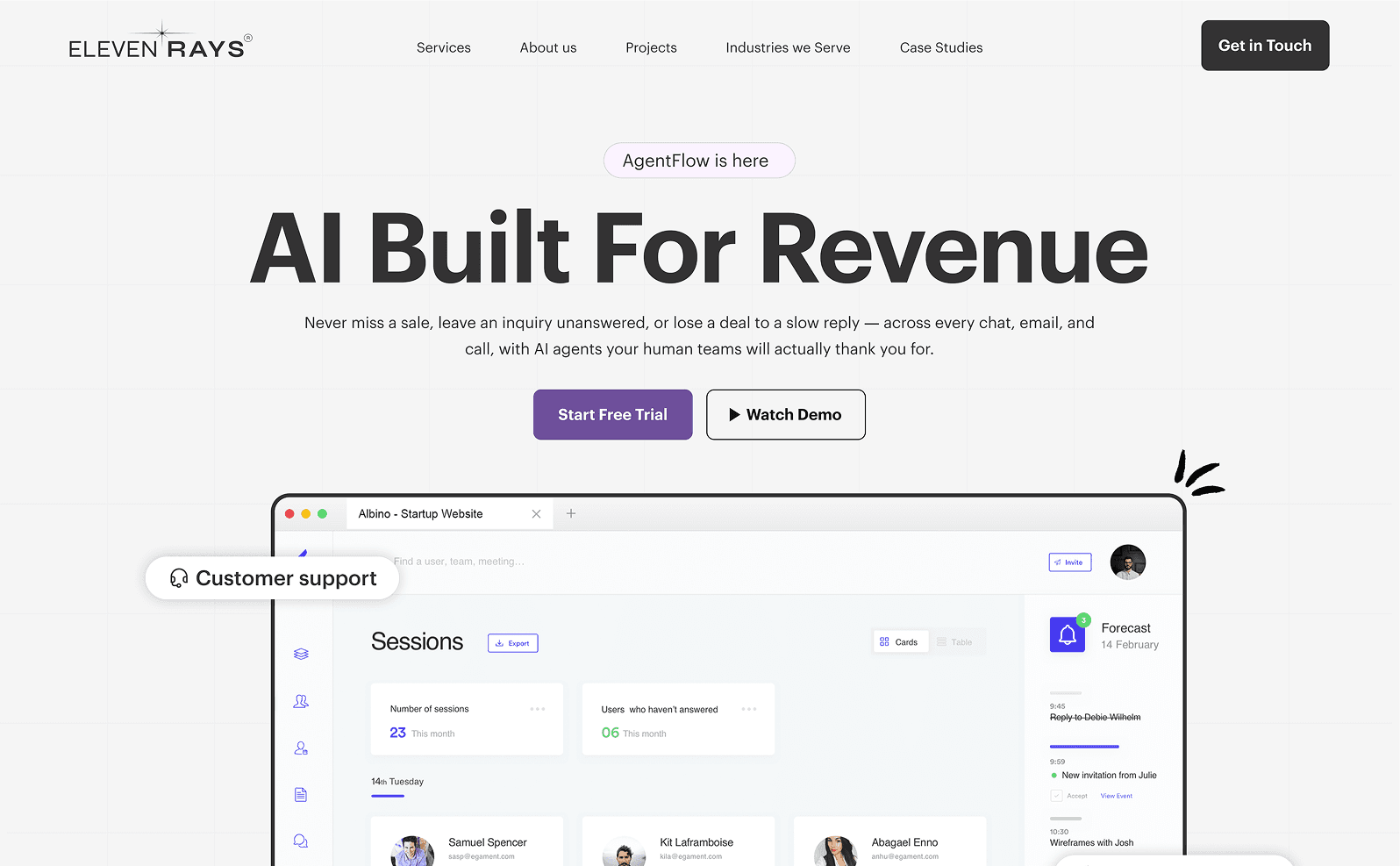 AI Business Management web and mobile interface